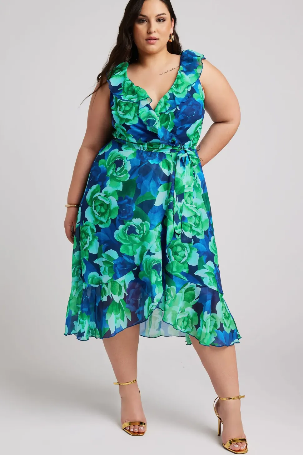Ruffle Wrap Dress