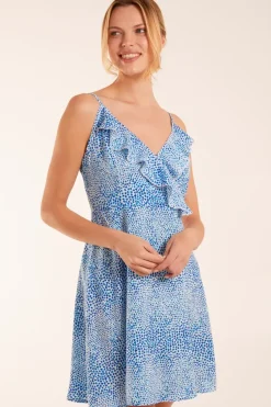 Ruffle Wrap Front Cami Mini Dress