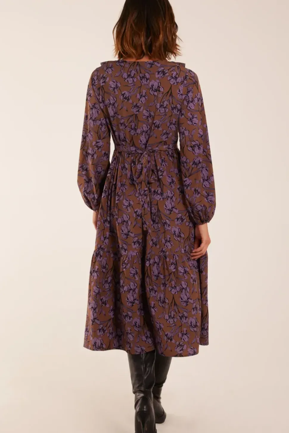 Ruffle Wrap Midi Dress