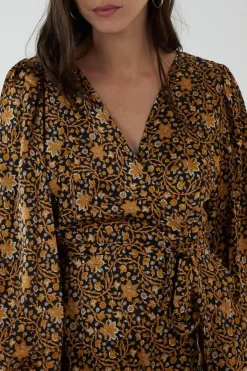 Ruffle Wrap Tie Dress