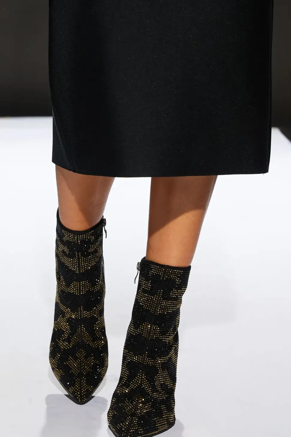 Runway 1.8.1.8 Camo Diamante Pointed Ankle Boots