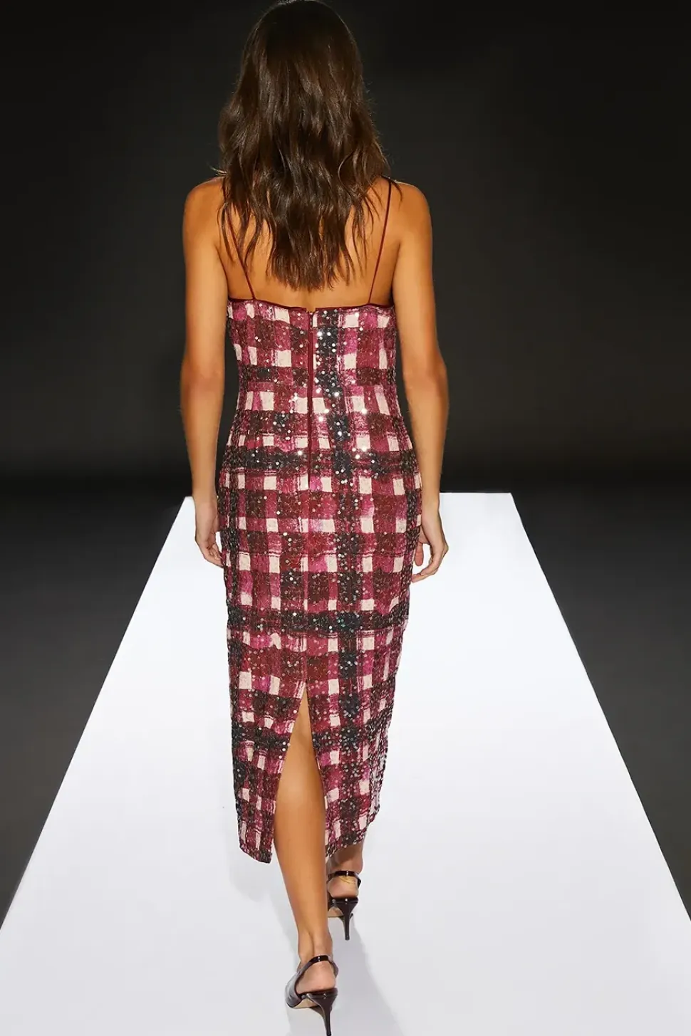Runway 1.8.1.8 Check Sequin Strappy Dress