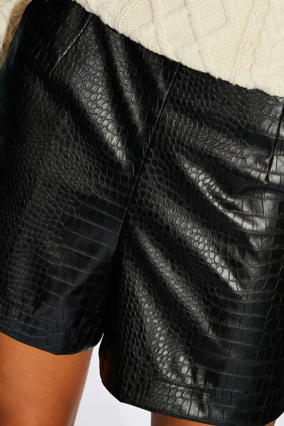 Runway 1.8.1.8 Faux Leather Croc Shorts