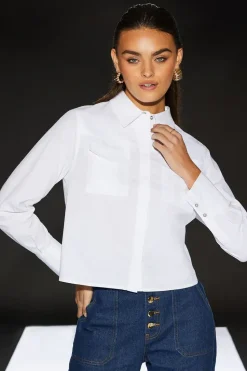 Runway 1.8.1.8 Poplin Cropped Boxy Utility Shirt