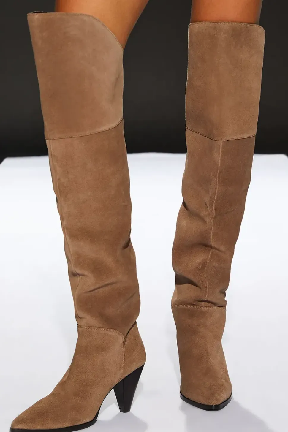 Runway 1.8.1.8 Suede Heeled Over The Knee Boots