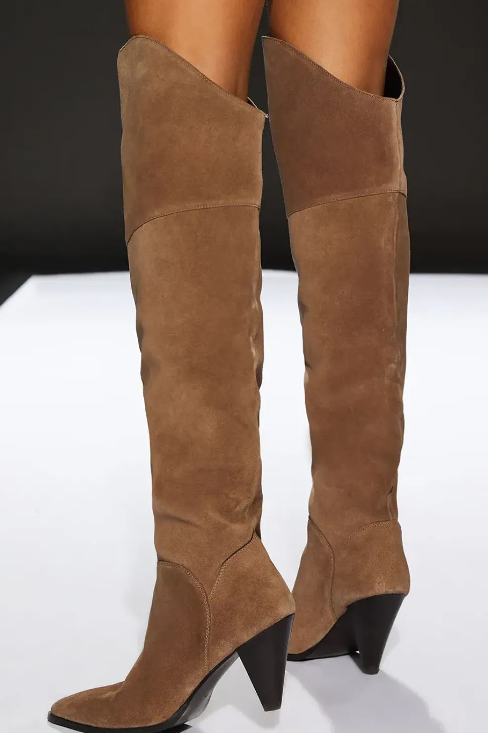 Runway 1.8.1.8 Suede Heeled Over The Knee Boots