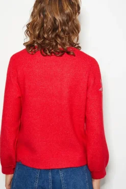 Sabrina Embellished Star Jumper Red