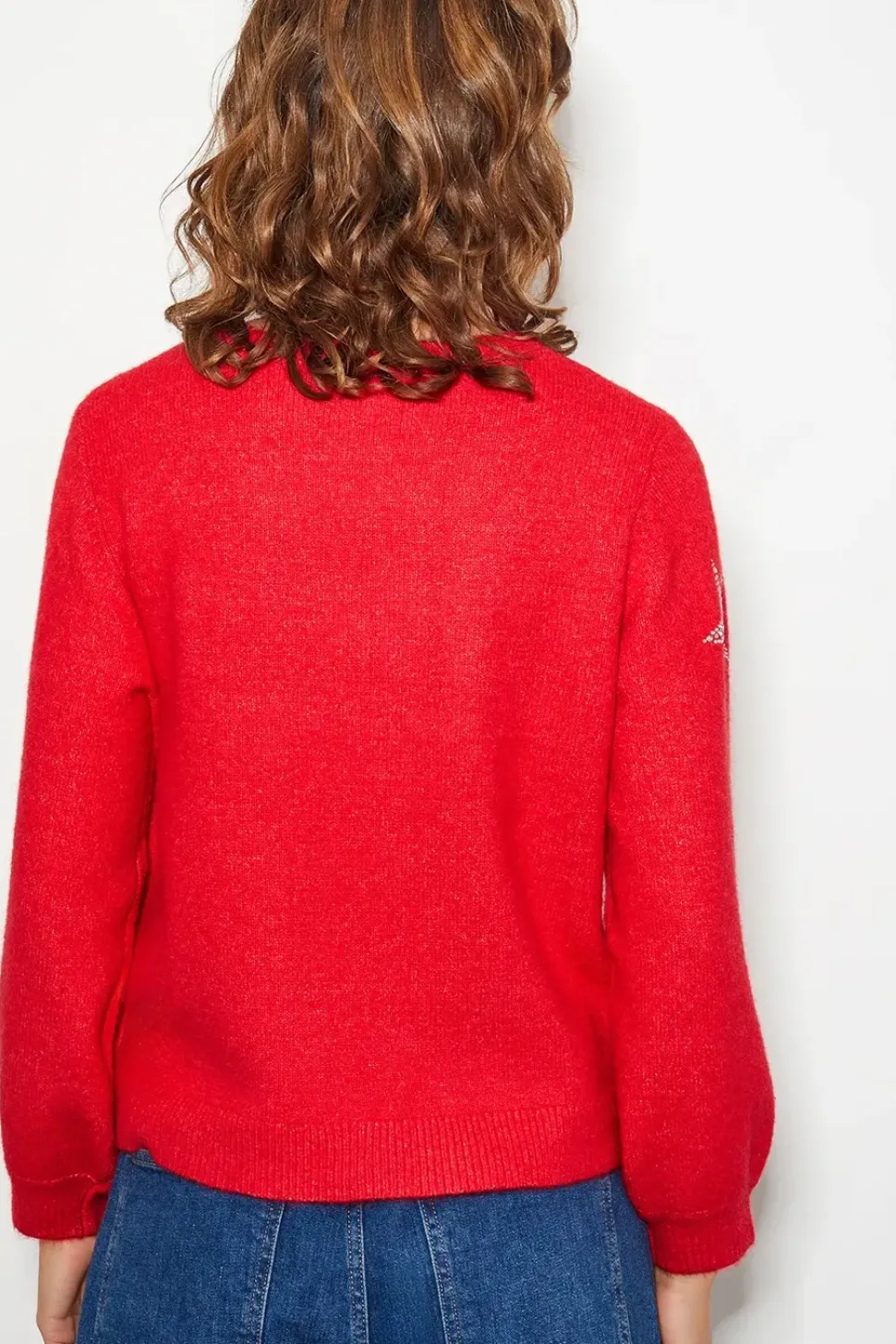 Sabrina Embellished Star Jumper Red