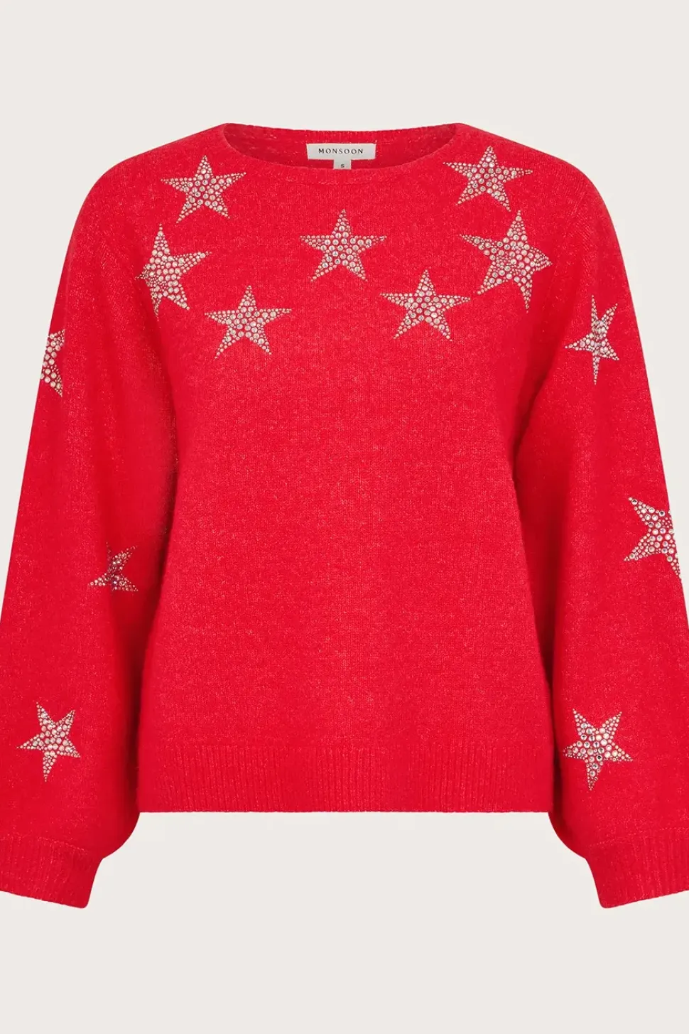 Sabrina Embellished Star Jumper Red