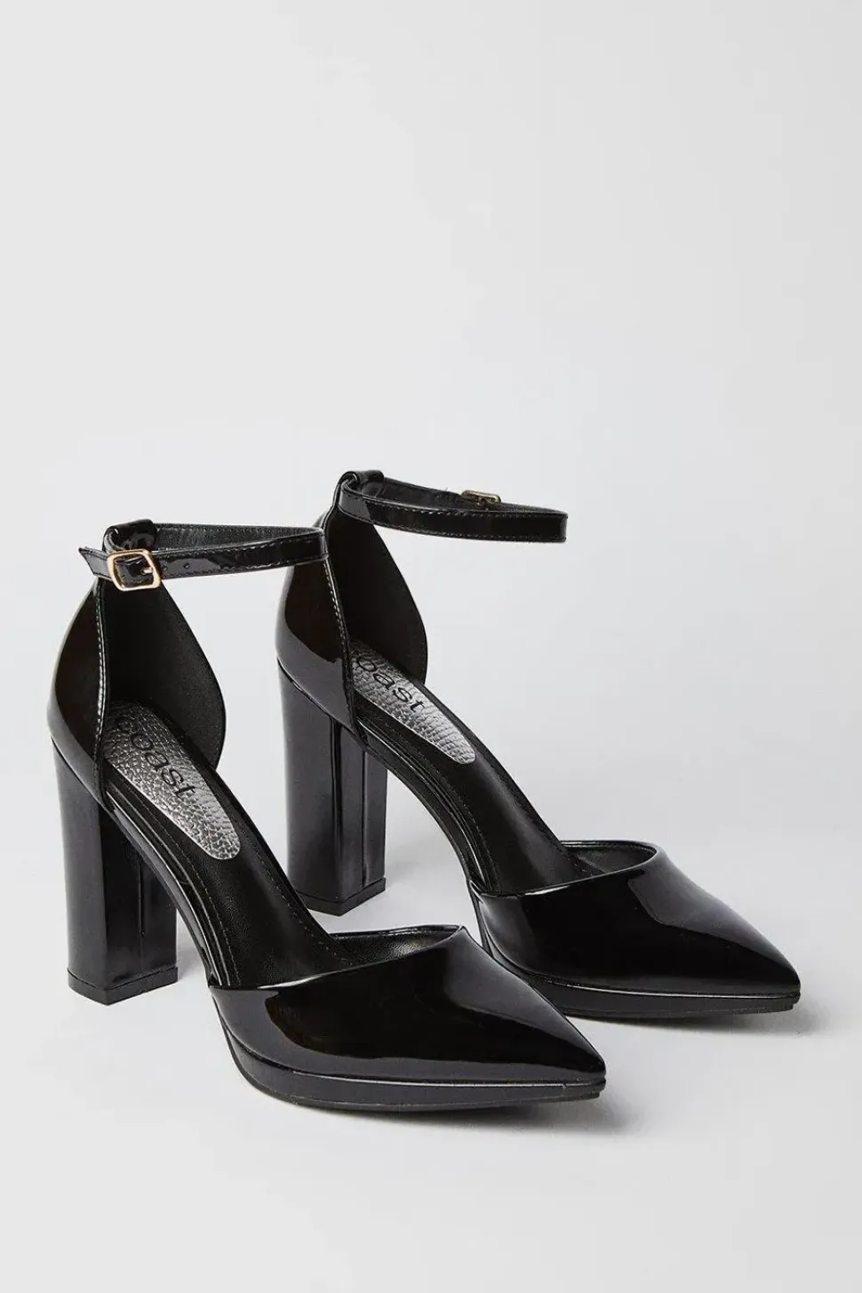 Sadie Platform Pointed High Block Heel Court Shoes