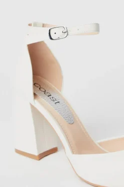 Saffi Bridal Pointed High Block Heel Court Shoes