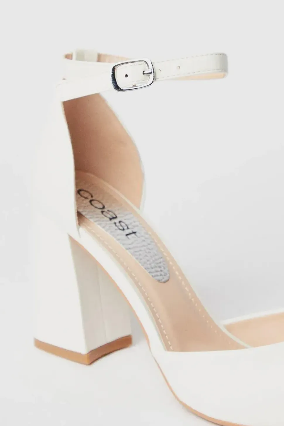 Saffi Bridal Pointed High Block Heel Court Shoes