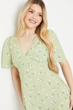 Sage Floral Empire Mini Dress