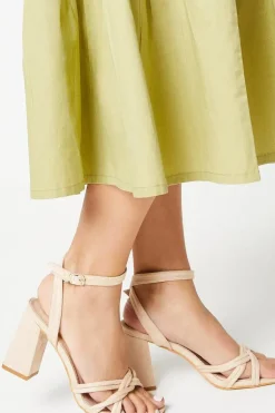 Samara Woven Spaghetti Strap High Block Heeled Sandals