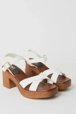 Sansa Cross Strap Block Heeled Sandals