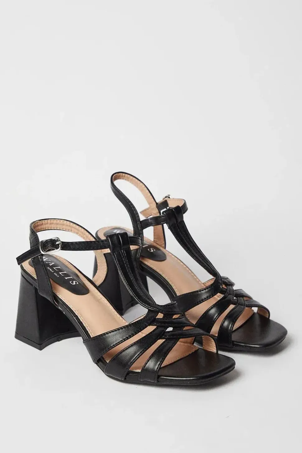Saras T Bar Medium Block Heeled Sandals