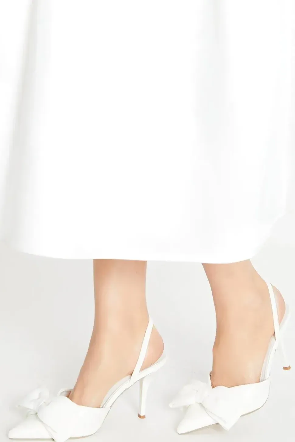 Saraya Bridal Bow Sling Back High Heeled Court Shoes
