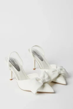 Saraya Bridal Bow Sling Back High Heeled Court Shoes