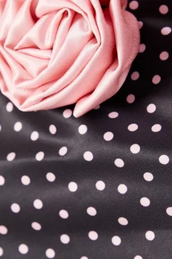 Satin Corsage Detail Bias Cut Midi Dress