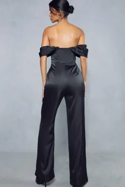 Satin Corset Bardot Jumpsuit