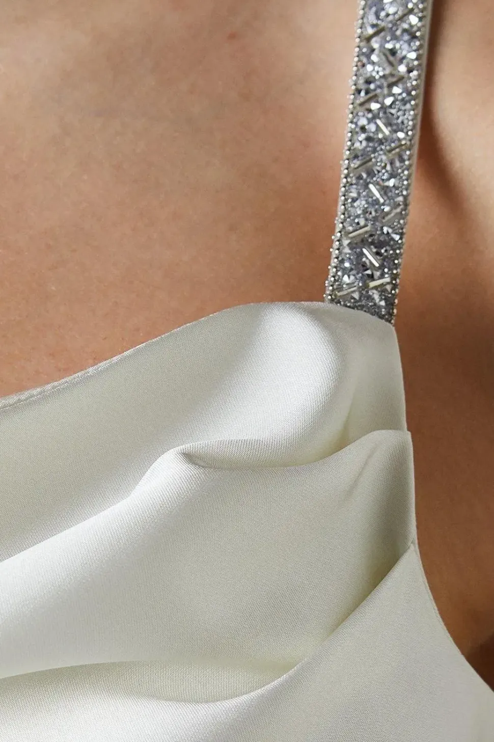 Satin Cowl Bow Detail Midi Dress