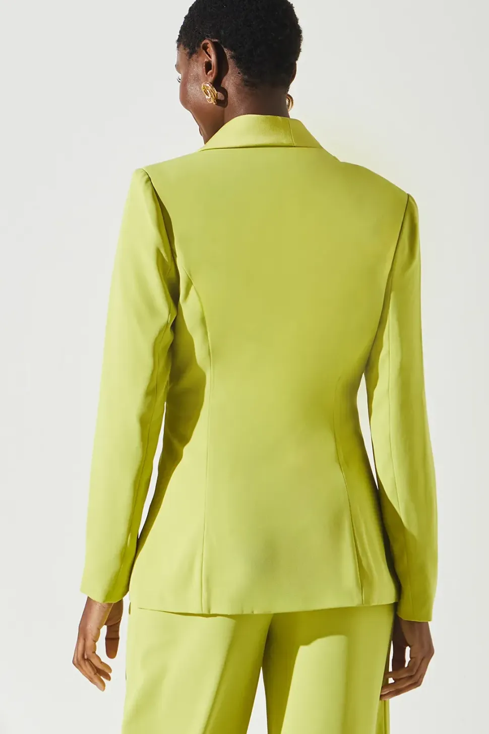 Satin Detail Drape Front Blazer