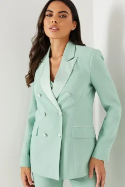 Satin Detail Tailored Blazer