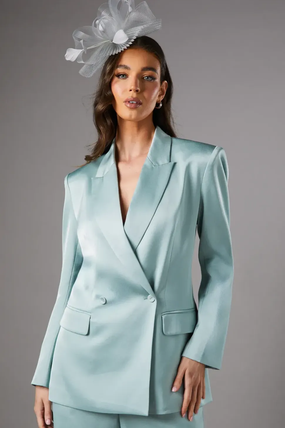 Satin Double Breasted Blazer