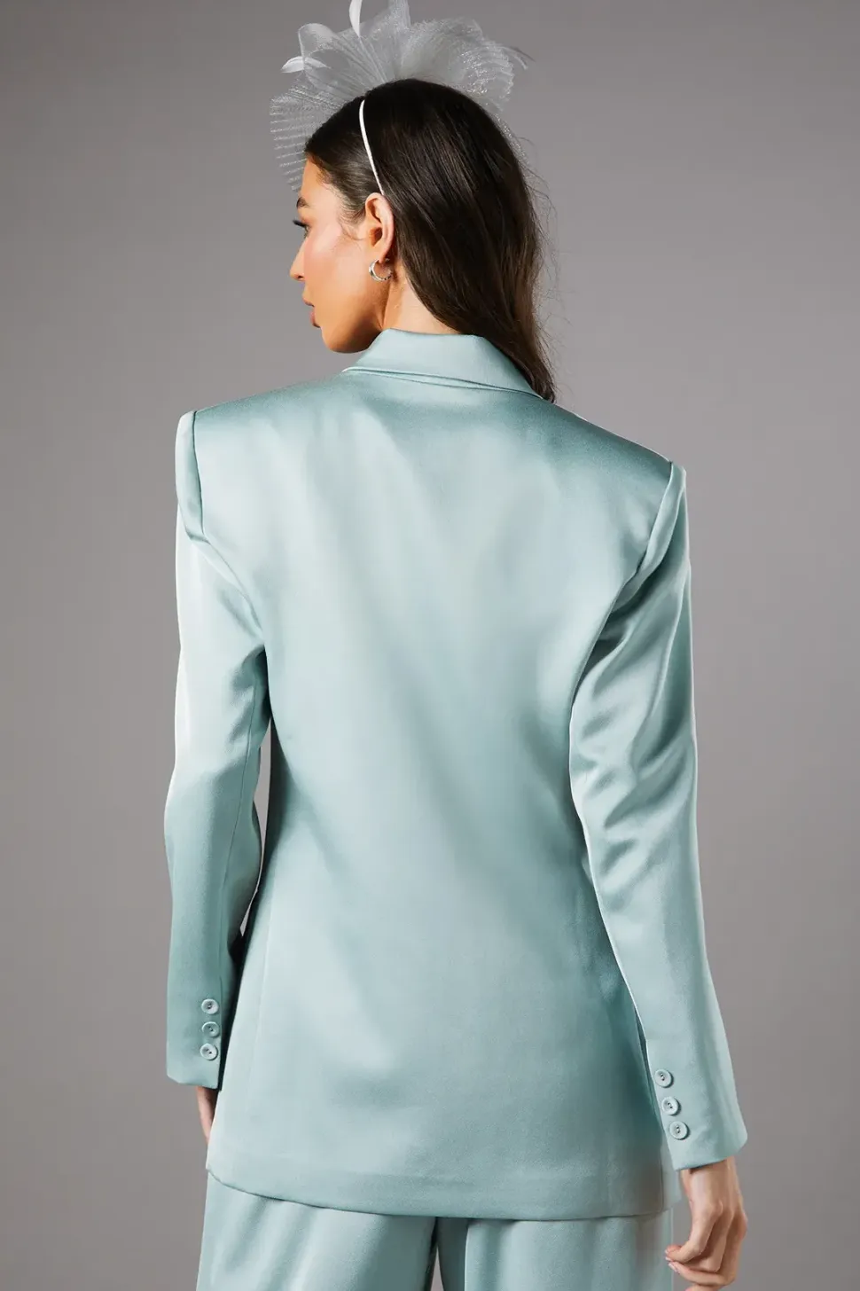 Satin Double Breasted Blazer