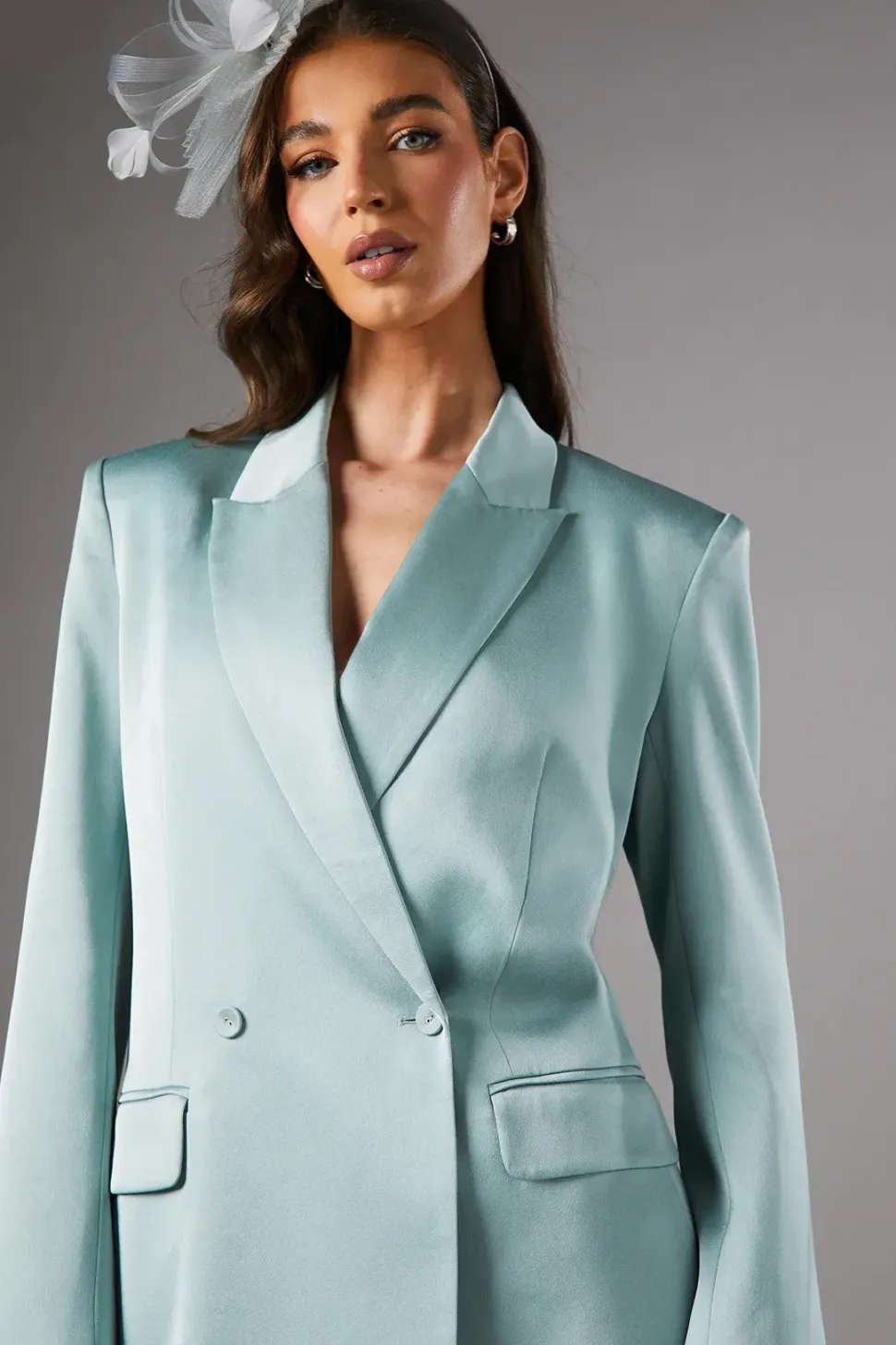Satin Double Breasted Blazer