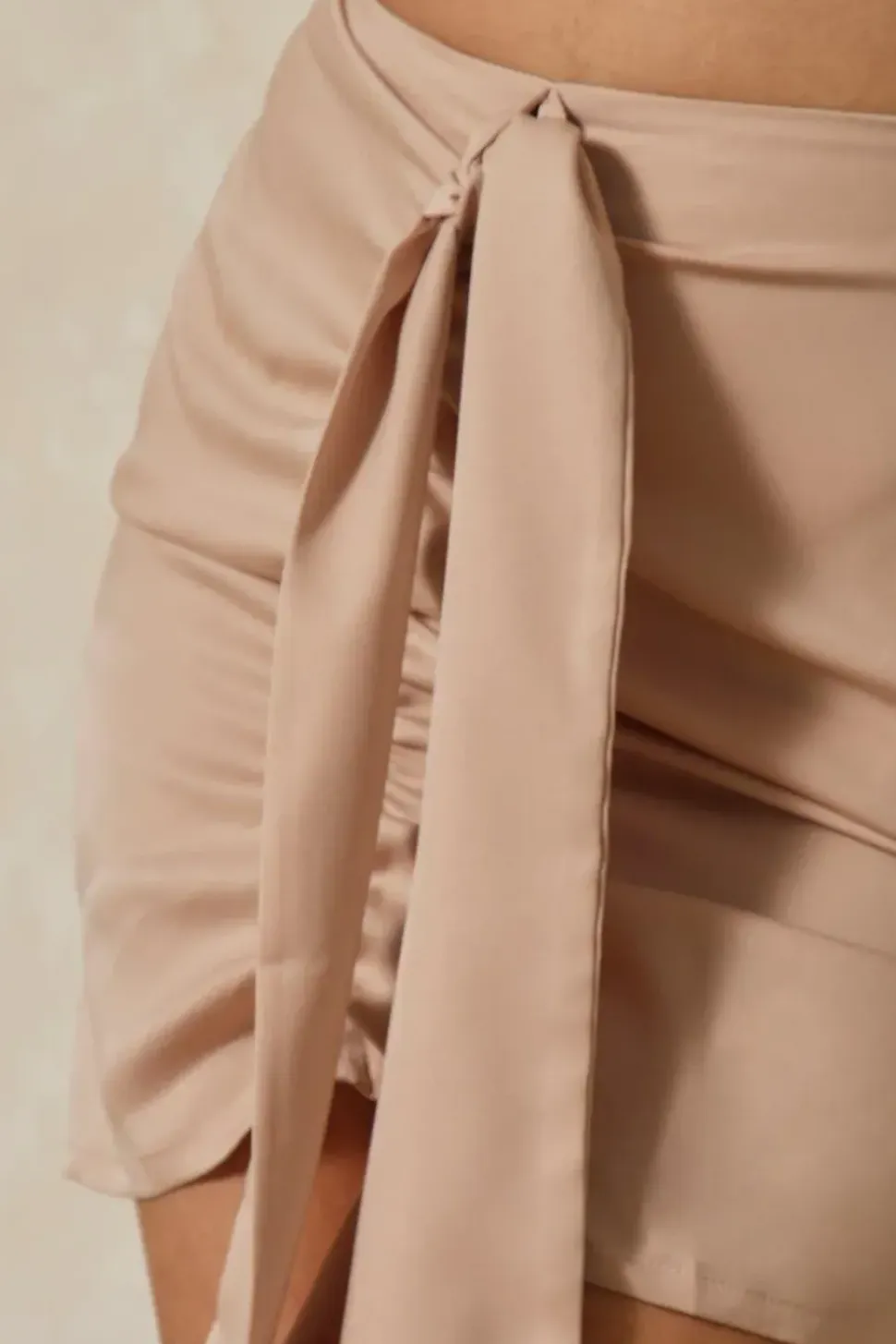 Satin Drape Detail Mini Skirt