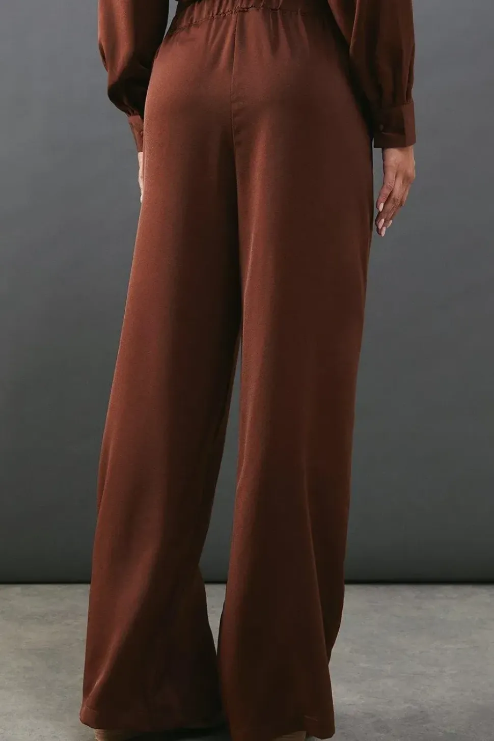 Satin Drawstring Waist Trousers