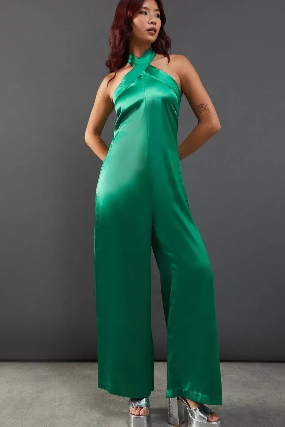 Satin Halterneck Jumpsuit