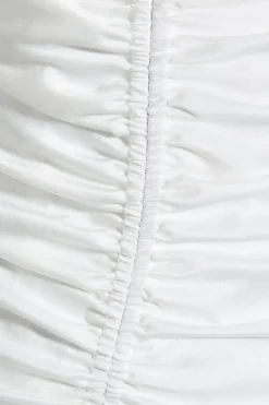 Satin Halterneck Ruched Front Maxi Dress