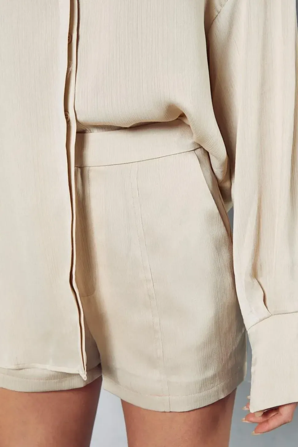 Satin High Waist Shorts