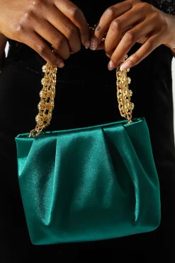 Satin Jewelled Handle Grab Bag