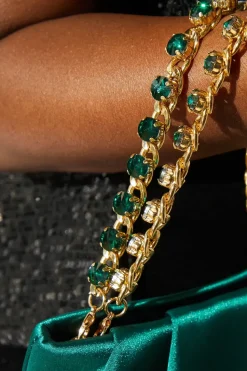 Satin Jewelled Handle Grab Bag