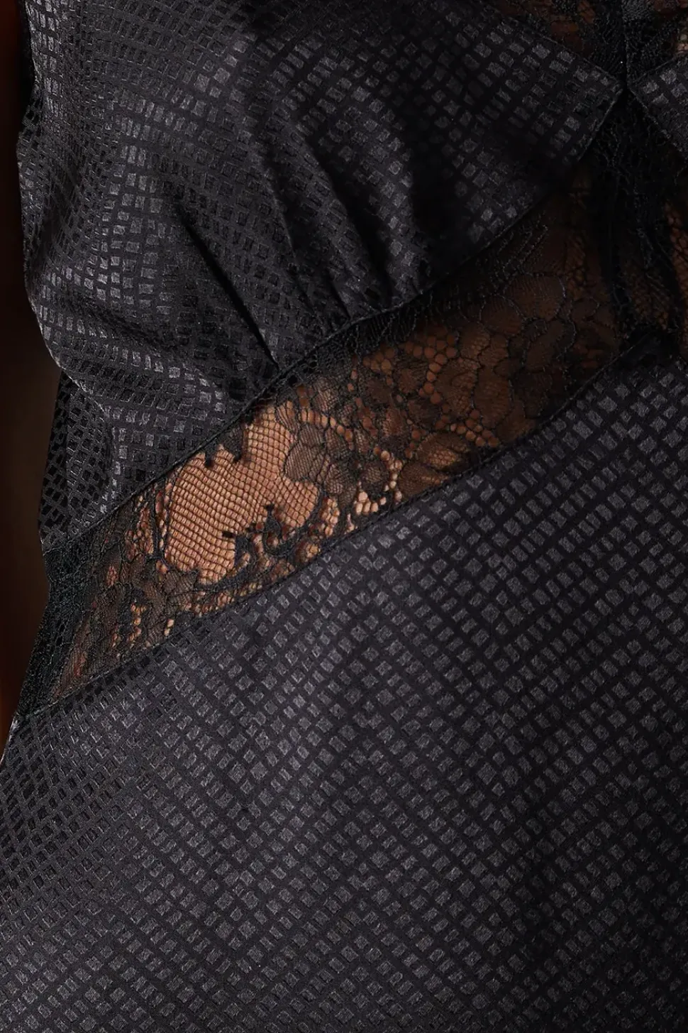 Satin Lace Insert Strappy Camisole Midi Slip Dress