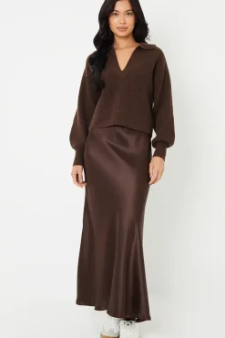 Satin Maxi Slip Skirt