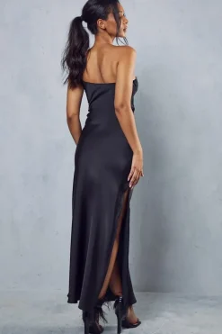 Satin One Shoulder Maxi Dress