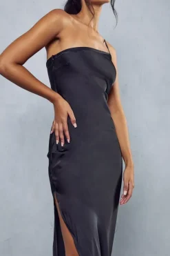 Satin One Shoulder Maxi Dress