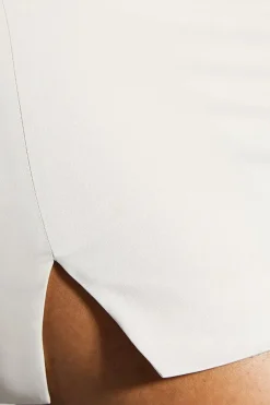 Satin Split Detail Bodycon Mini Skirt