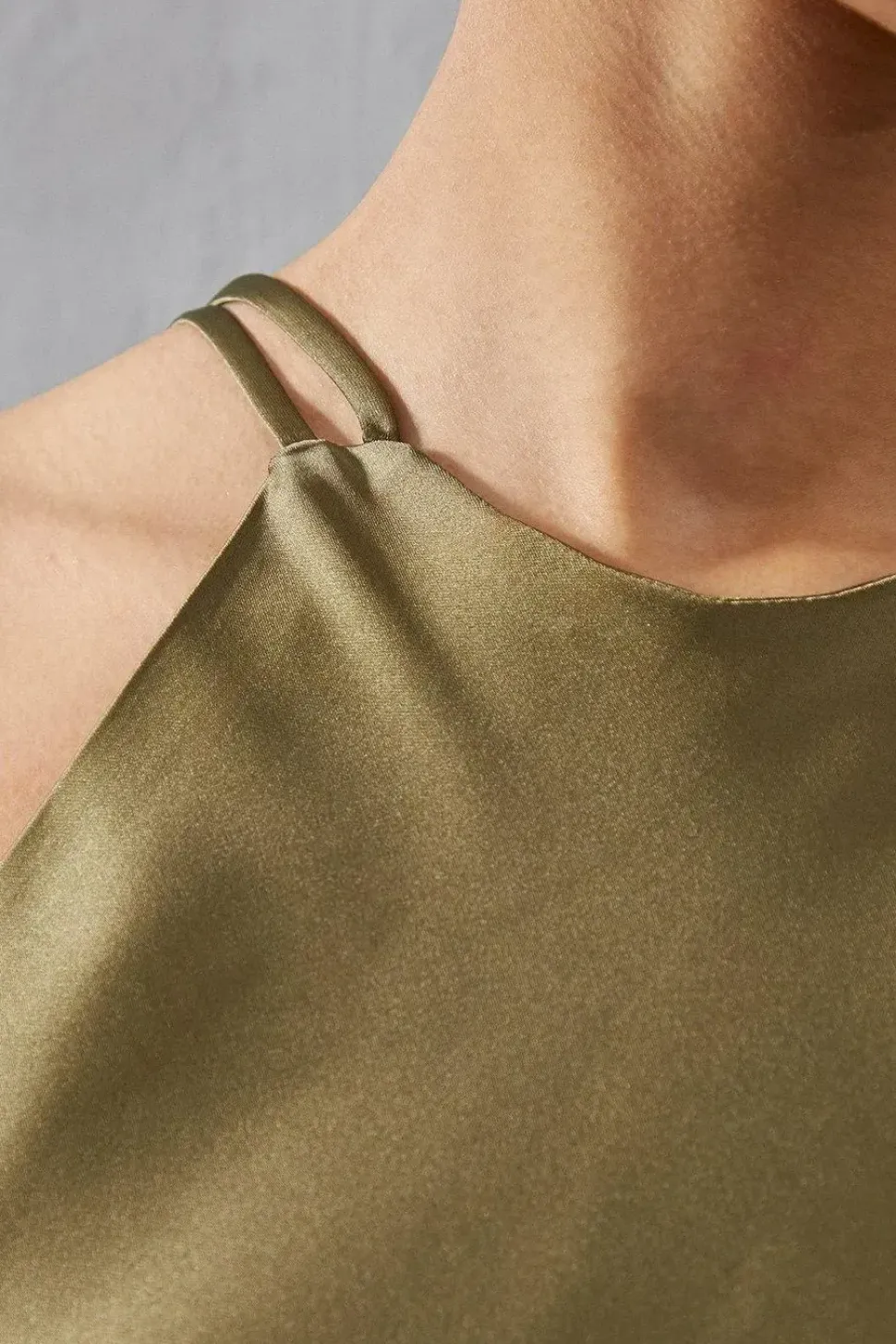 Satin Strappy Back Slip Dress