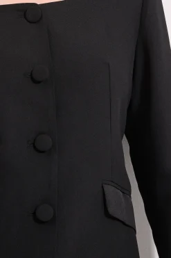 Satin Sweetheart Neckline Jacket