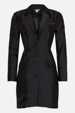 Satin Twill Cut Out Back Blazer Dress