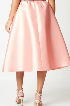 Satin Twill Full Midi Skirt