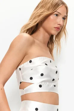 Satin Twill Printed Strappy Top