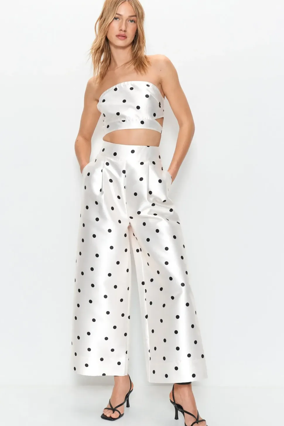 Satin Twill Printed Strappy Top