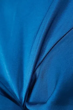 Satin Twist Front Bias Midi Dress