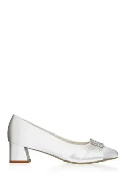 Satin 'Brittney' Wide Fit Block Heel Shoes